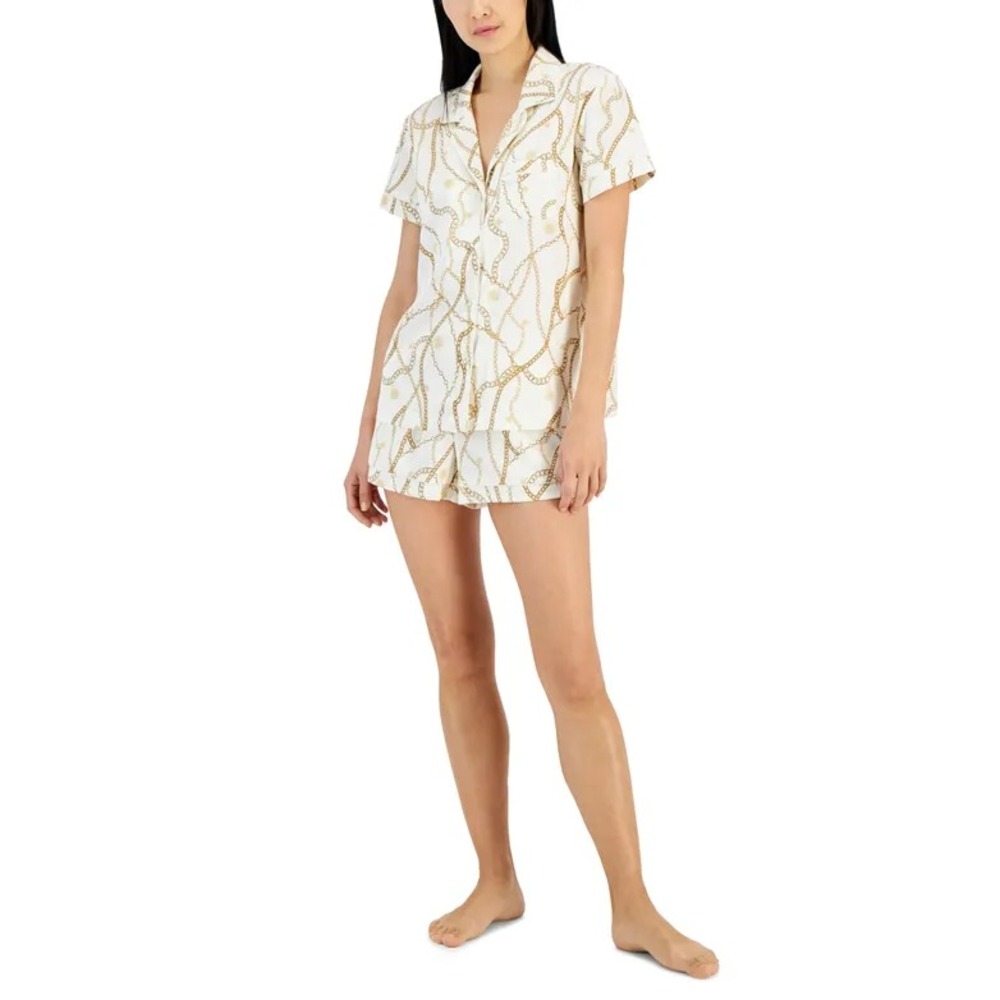 INC International Concepts Womens XXL 2 Piece Satin Short-Sleeve Pajama Set $55